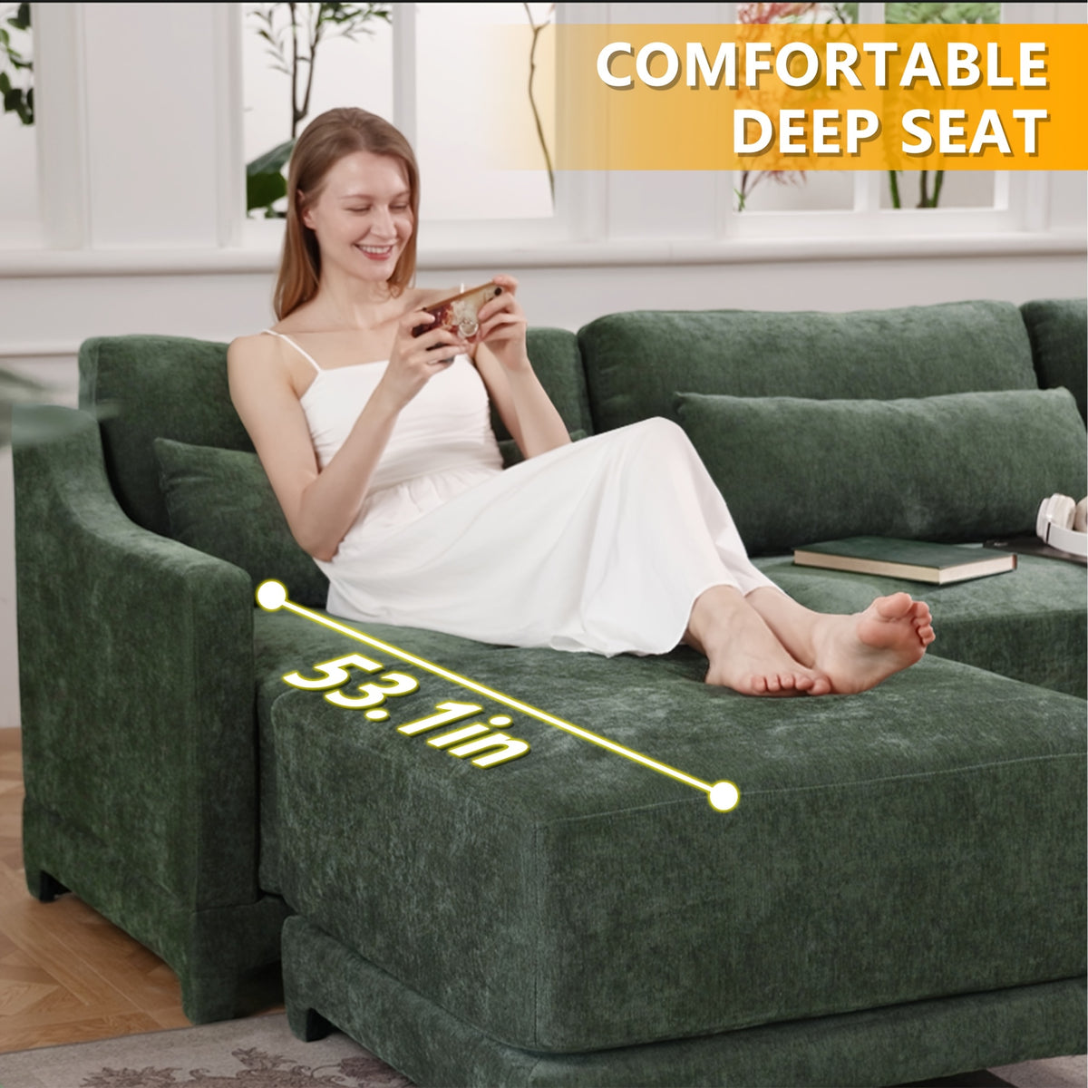 The Three-piece Suede Sofa Bed Is Equipped with Ergonomically Designed Lumbar Support Cushions And Deep Seating, Suitable for Living Rooms, Guest Rooms, And Apartments.