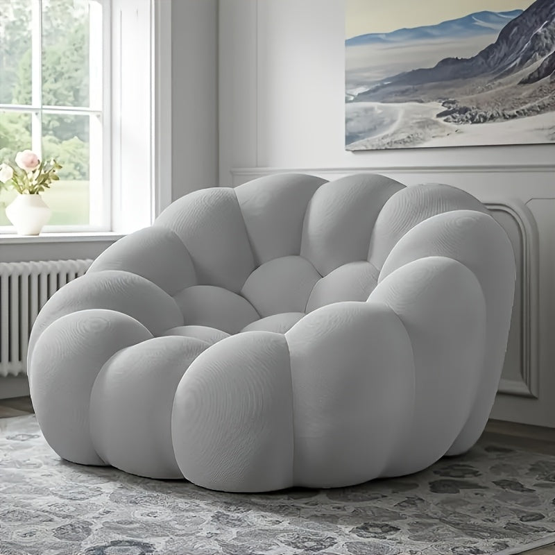 Modern Sofa, Upholstered Oversized Singe Sofas Lounge Chair, Free Installation Bubble Bean Bag Chair with 3D Textile Material, Comfy Lazy Chairs for Living Room, Apartment, Office, Living Room Seating, Apartment Furniture, Oversized Lounge