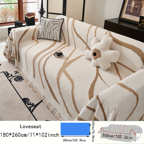 One Piece of Thickened Polar Velvet Sofa Towel, Suitable for All Seasons, Pet Friendly, Anti-Cat Scratch, Dust Protection, Cushion Cover, Can Be Used as Office Resting Blanket, Nap Blanket, Shawl, Suitable for Kitchen and Living Room Sofa Cover