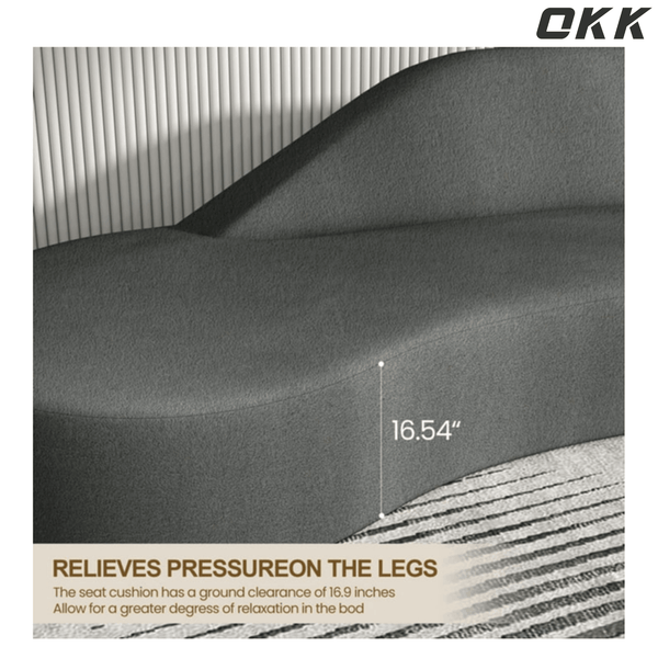 Modern Curved Sectional Sofa - Plush Cream Luxury Couch, Extra Comfort Large Loveseat with Storage, Minimalist Design for Small Space, Living Room, Apartment, and Home Theater