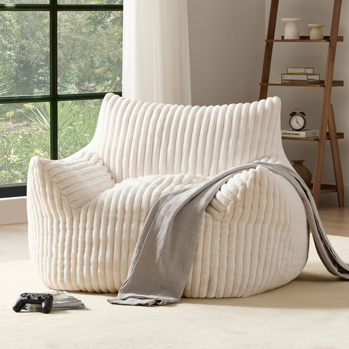 Living&Giving Oversize Bean Bag Chair, Family Corner Chair, Sofa, Fireplace Chair, Lazy Sofa, Compressed Sponge Sofa, Floor Single Leisure Chair, Sofa Bed, Suitable For Various Occasions In Hall, Office, Bedroom, Apartment, Restaurant