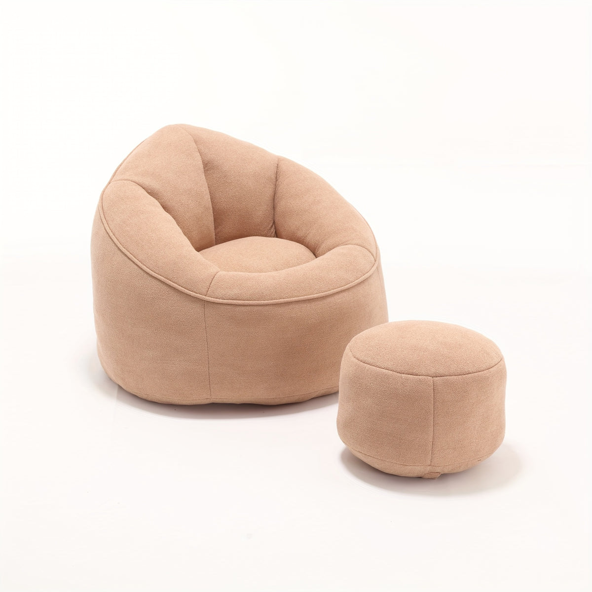 Bean Bag Chair With Ottoman, Comfy Bean Bag Sofa Chair, High Pressure Foam Lazy Sofa, Modern Accent BeanBag Chairs For Living Room, Bedroom