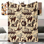 Soft & Cozy Halloween Flannel Blanket - Heavyweight 280GSM Plush All-Season Throw with Black & White Spooky Bat, Pumpkin, Witch Hat, Bats, Ghosts, Witches & Cauldrons Print - Machine Washable Sofa Bedspread for Couch, Bed, or Floor - Cozy Fall & Halloween