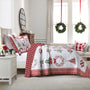 3 PCS Winter Christmas Quilt Bedspread Set - Holiday Bedding Set with Festive Christmas Patterns Including Trees, Wreaths & Candies, Soft Polyester Quilt for Bedroom Decor, Multi - Use As Bed Coverlet\u002FAC Quilt\u002FSofa Blanket, Ideal for Christmas S
