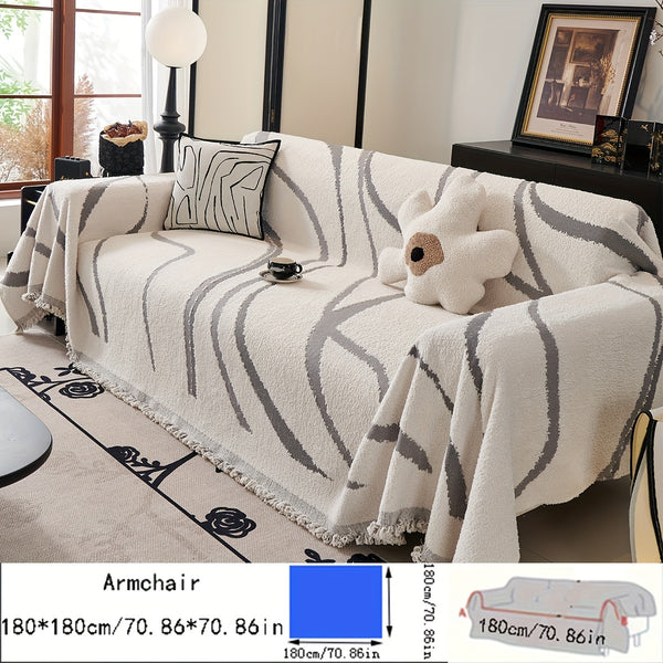 One Piece of Thickened Polar Velvet Sofa Towel, Suitable for All Seasons, Pet Friendly, Anti-Cat Scratch, Dust Protection, Cushion Cover, Can Be Used as Office Resting Blanket, Nap Blanket, Shawl, Suitable for Kitchen and Living Room Sofa Cover