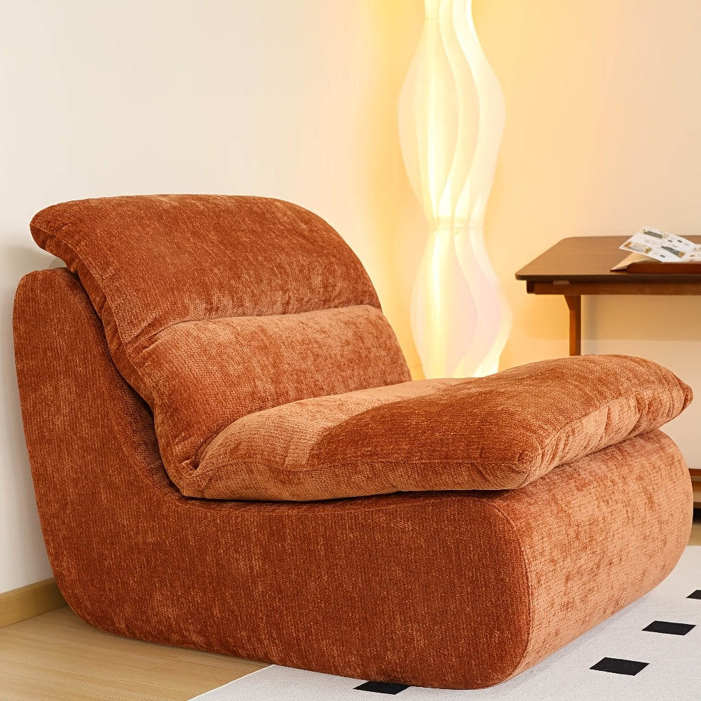 1pc, Lazy Sofa With Cushion Sofa, Small Living Room, Leisure Chair, Cream Small Sofa, Single Person