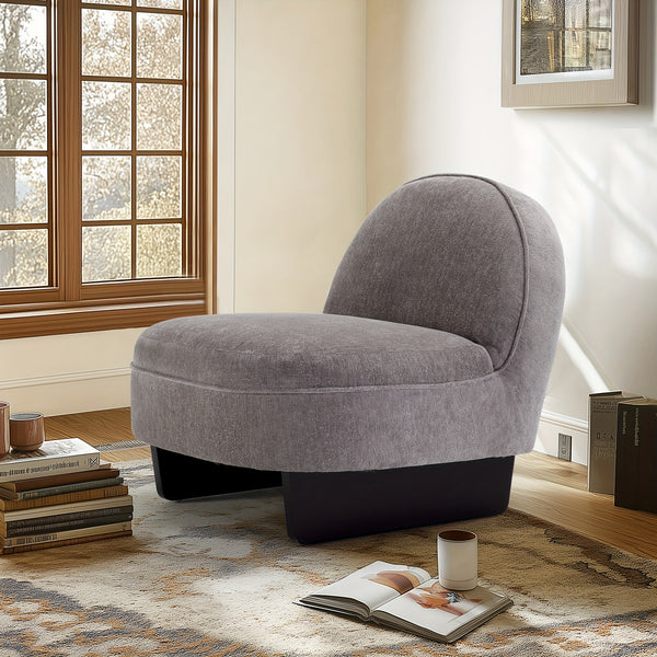 SOGES Armless Accent Chair, Modern Single Sofa With Solid Legs & Thick Cushion, Comfortable Side Chair For Living Room, Bedroom, Beige