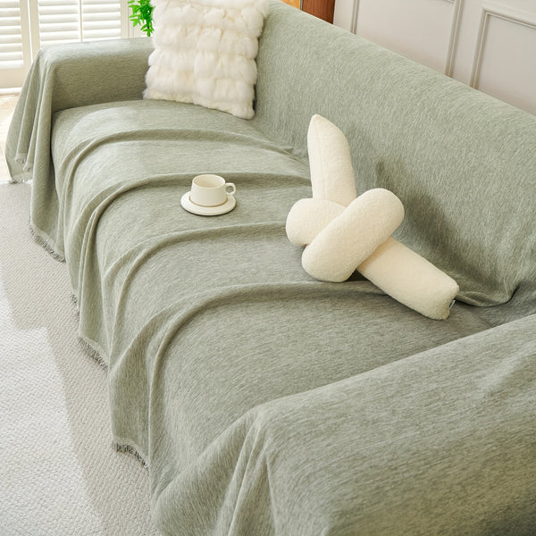 91 inch Widened Sofa Cover Chenille Couch Blanket Cover Protect from Scratch Machine Washable Furniture Protector