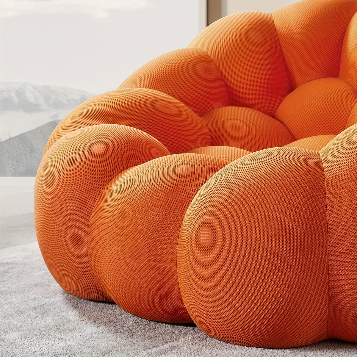Modern Sofa, Upholstered Oversized Singe Sofas Lounge Chair, Free Installation Bubble Bean Bag Chair with 3D Textile Material, Comfy Lazy Chairs for Living Room, Apartment, Office, Living Room Seating, Apartment Furniture, Oversized Lounge