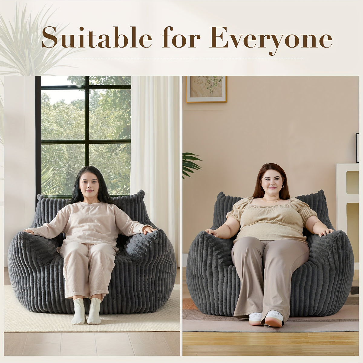 Living&Giving Oversize Bean Bag Chair, Family Corner Chair, Sofa, Fireplace Chair, Lazy Sofa, Compressed Sponge Sofa, Floor Single Leisure Chair, Sofa Bed, Suitable For Various Occasions In Hall, Office, Bedroom, Apartment, Restaurant