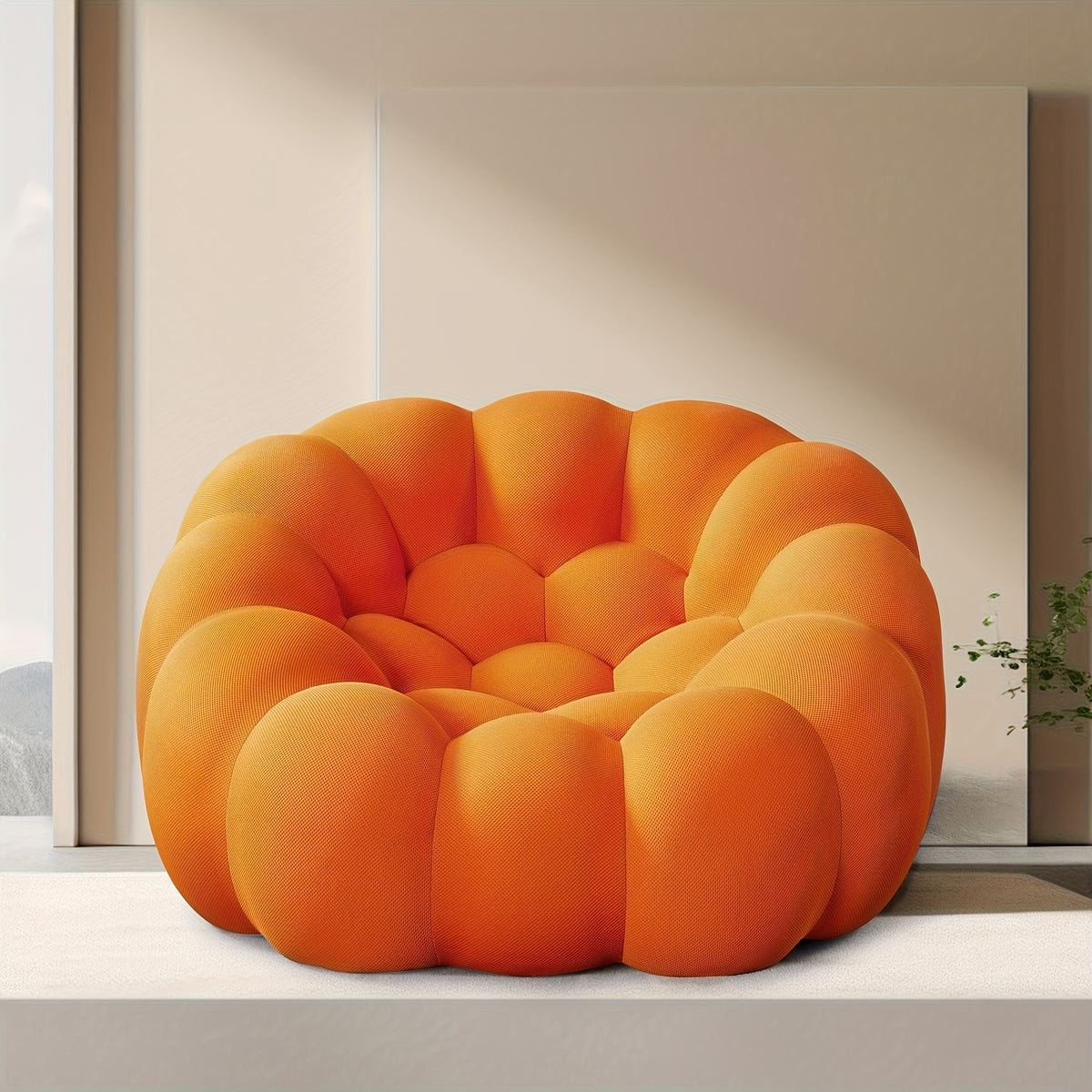 Modern Sofa, Upholstered Oversized Singe Sofas Lounge Chair, Free Installation Bubble Bean Bag Chair with 3D Textile Material, Comfy Lazy Chairs for Living Room, Apartment, Office, Living Room Seating, Apartment Furniture, Oversized Lounge