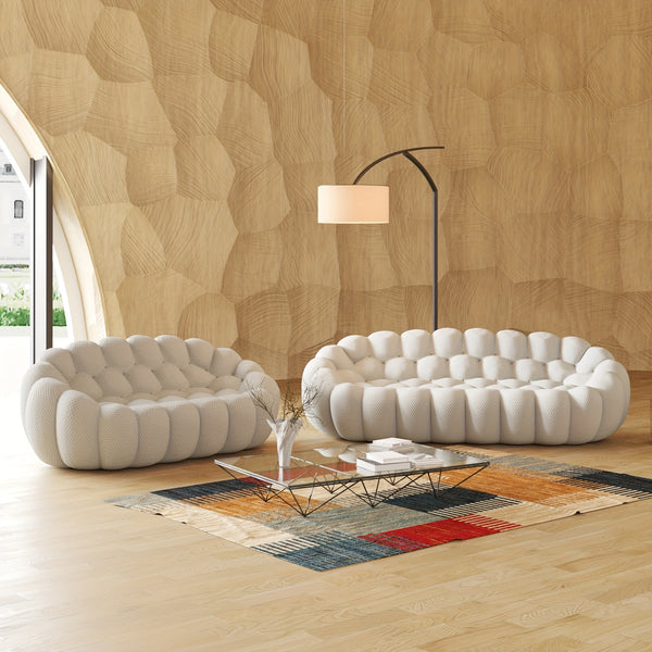 Modern Oversized Bean Bag Sofa with Ottoman - 3D Knitted Fabric, Orange, Football-Shaped Design, No Assembly Required, 700 lbs Load Capacity, Perfect for Contemporary Living Rooms, Sofa for Living Room