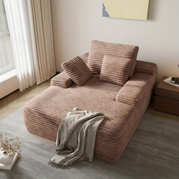 Oversized Accent Chair With Ottoman, Modern Corduroy Single Sofa Chair Modular Sectional Sleeper Cloud Couch With Chaise Lounge For Living Room Office Apartment, Suitable For Christmas\u002FHalloween