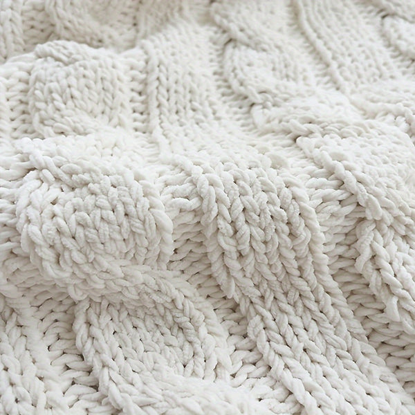 Ball Knitted Blanket Super Soft And Comfortable Chenille Knitted Thick Blanket with Fourteen Plush Ball Decorations Sofa Bed Warm And Thick 50X60 Inches 2.2 Pounds