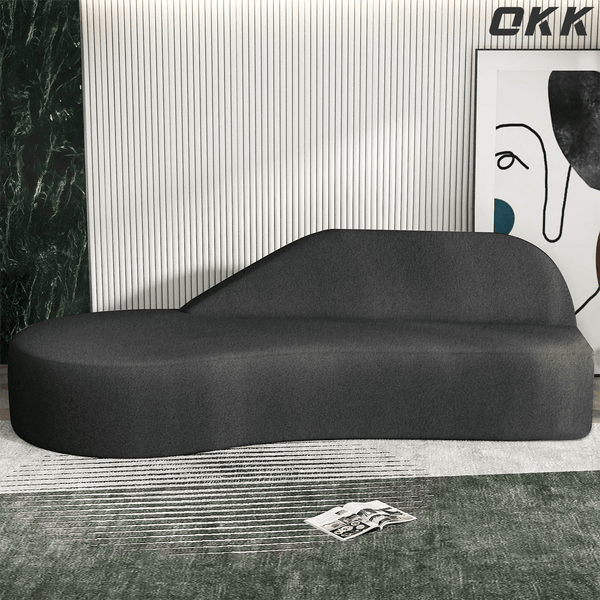 Modern Curved Sectional Sofa - Plush Cream Luxury Couch, Extra Comfort Large Loveseat with Storage, Minimalist Design for Small Space, Living Room, Apartment, and Home Theater