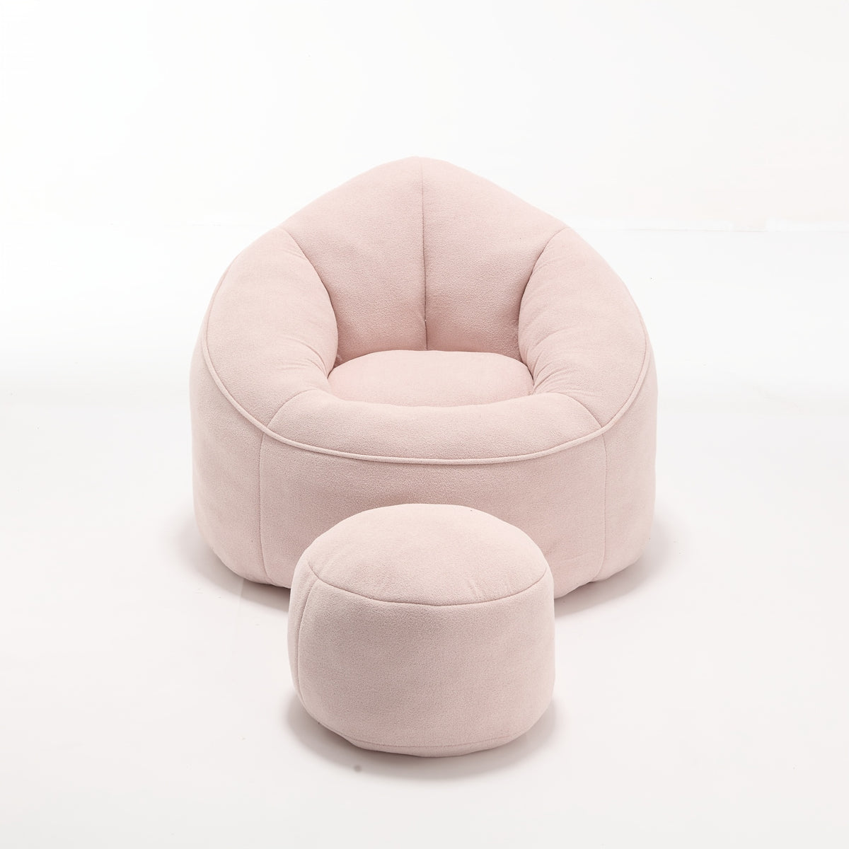 Bean Bag Chair With Ottoman, Comfy Bean Bag Sofa Chair, High Pressure Foam Lazy Sofa, Modern Accent BeanBag Chairs For Living Room, Bedroom