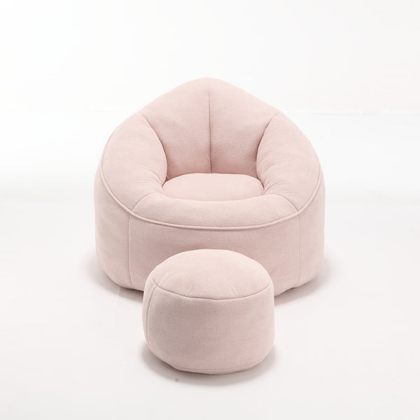 Bean Bag Chair With Ottoman, Comfy Bean Bag Sofa Chair, High Pressure Foam Lazy Sofa, Modern Accent BeanBag Chairs For Living Room, Bedroom