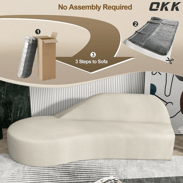 Modern Curved Sectional Sofa - Plush Cream Luxury Couch, Extra Comfort Large Loveseat with Storage, Minimalist Design for Small Space, Living Room, Apartment, and Home Theater