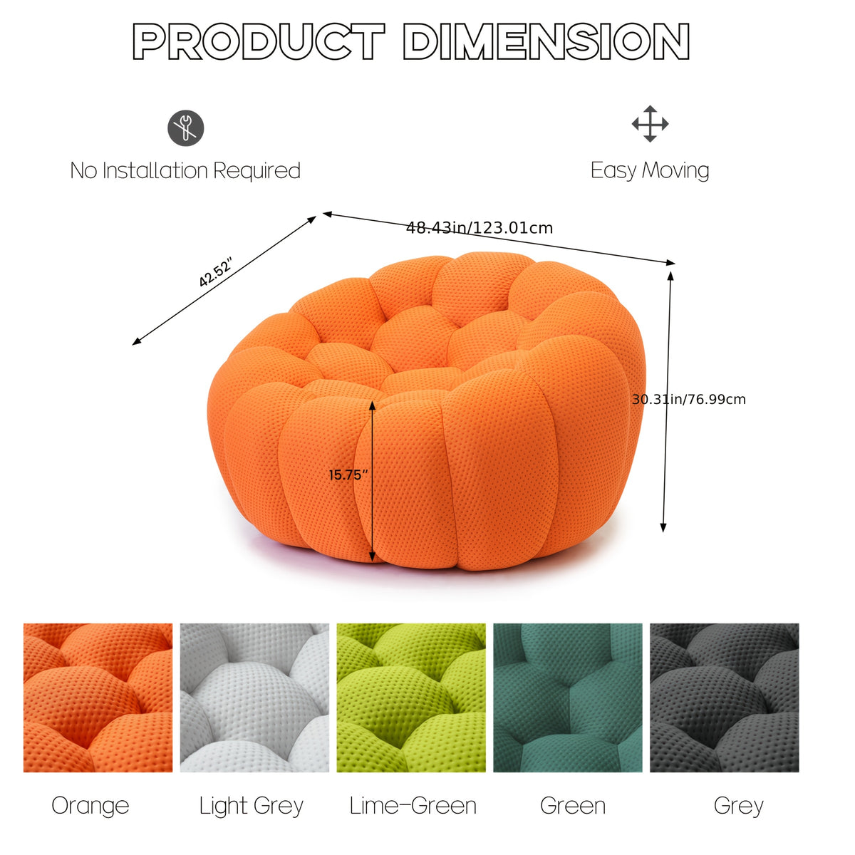 Comfy Upholstered Sofa, Mesh Fabric Floor Sofa, 3D Honeycomb Shape Modern Couch For Living Room, Office, Apartment