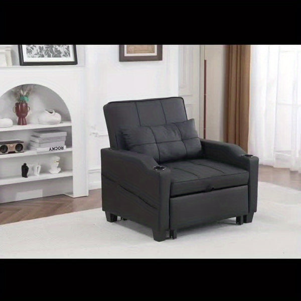 LEADZM 3-in-1 Modern Sleeper Sofa | Single | Sofa Bed Convertible | Living Room | Modern