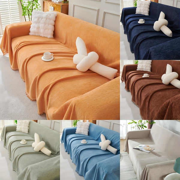 91 inch Widened Sofa Cover Chenille Couch Blanket Cover Protect from Scratch Machine Washable Furniture Protector