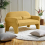 Modern Boucle Sofa Loveseat - Mustard-Yellow (Lambs -like) Boucle Upholstery, Plush Cushioned Engineered Wood Frame, Compact Small-Space Couch with Lumbar, Easy Assembly for Apartments, Studios & Scandinavian\u002FModern Decor