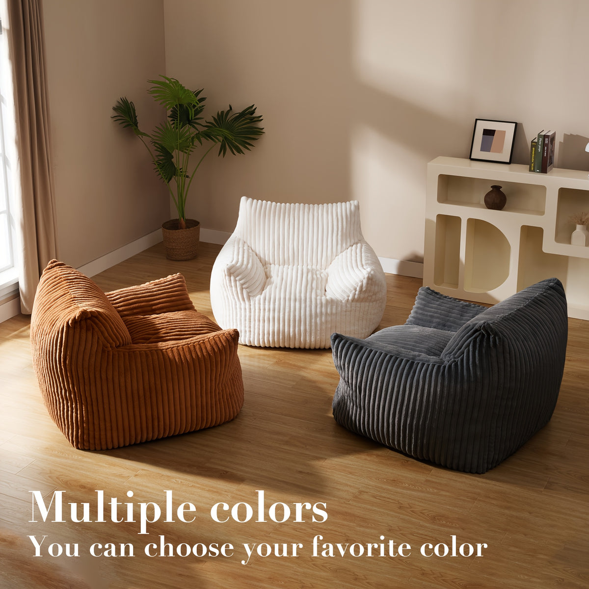 Living&Giving Oversize Bean Bag Chair, Family Corner Chair, Sofa, Fireplace Chair, Lazy Sofa, Compressed Sponge Sofa, Floor Single Leisure Chair, Sofa Bed, Suitable For Various Occasions In Hall, Office, Bedroom, Apartment, Restaurant