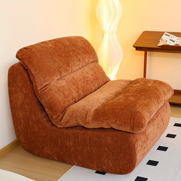 1pc, Lazy Sofa With Cushion Sofa, Small Living Room, Leisure Chair, Cream Small Sofa, Single Person