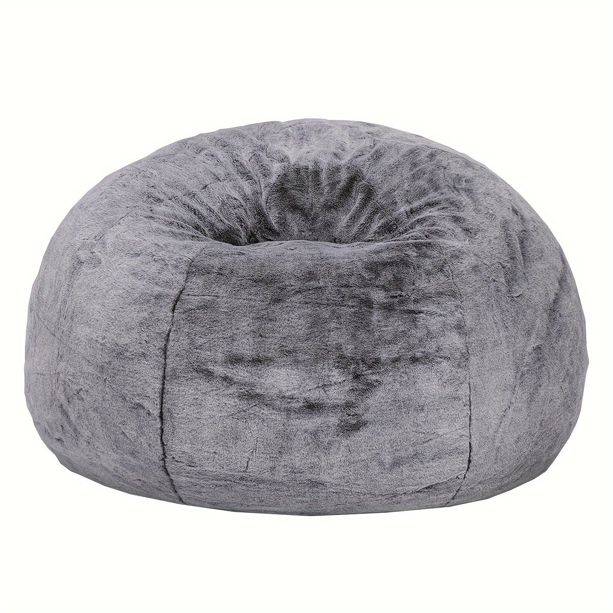 DKLGG Bean Bag Chair, Modern Round Bean Bag Sofa with Filler, Velvet Memory Foam Bean Bag, Giant Fluffy Lazy Sofa, Classic Imperial Lounger Bean Bag Chair for  Living Room, Bedrooms, Gray