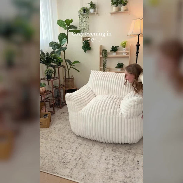 Living&Giving Oversize Bean Bag Chair, Family Corner Chair, Sofa, Fireplace Chair, Lazy Sofa, Compressed Sponge Sofa, Floor Single Leisure Chair, Sofa Bed, Suitable For Various Occasions In Hall, Office, Bedroom, Apartment, Restaurant