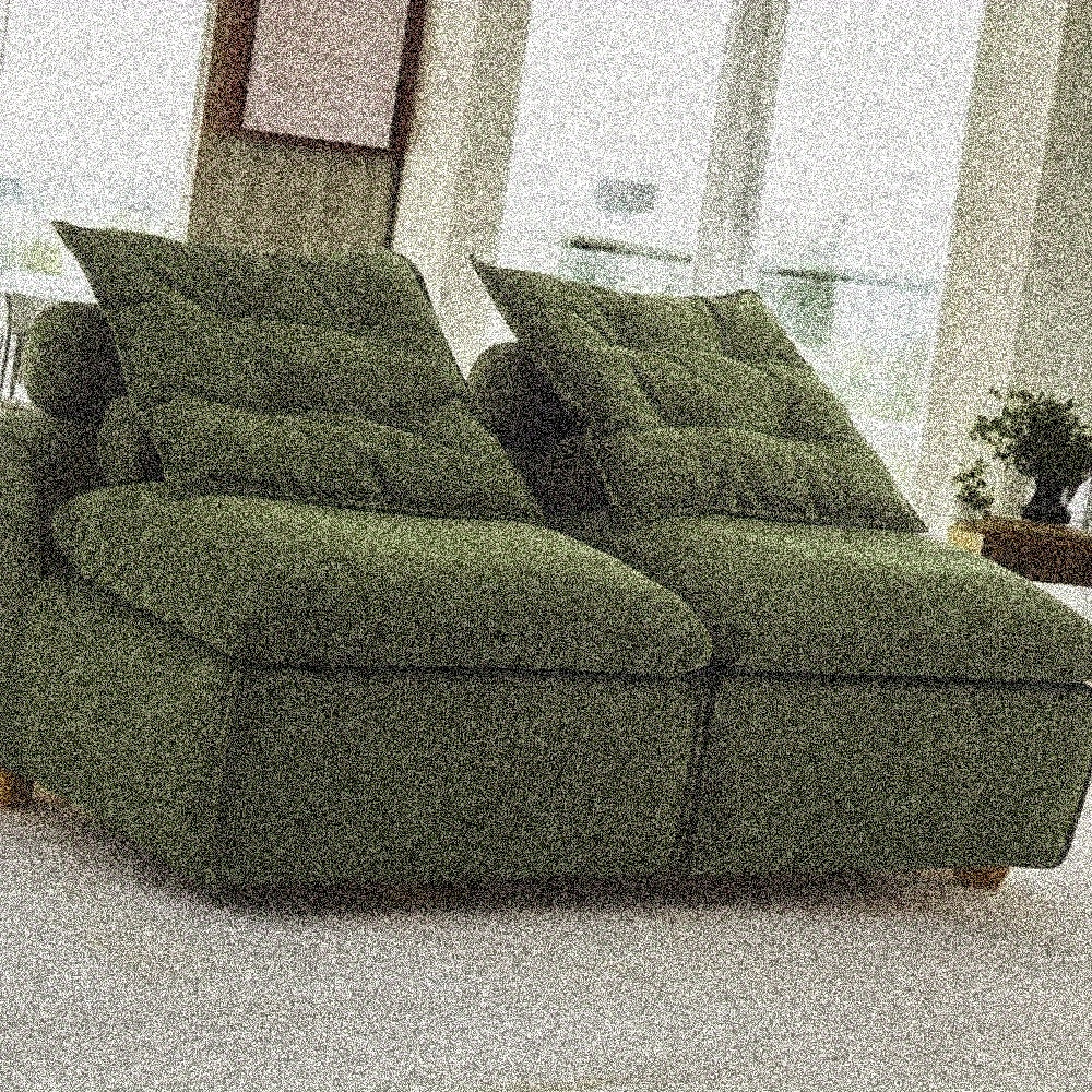 Modular 2-Seater Sofa Bed - Soft Corduroy Convertible Sleeper with No Armrests, DIY-Friendly Design, Includes Neck & Lumbar Pillows, Space-Saving for Apartments, Reading Nooks, Dorms (Green), Dorm Room Bed | Corduroy Upholstery | Comfortable Seating