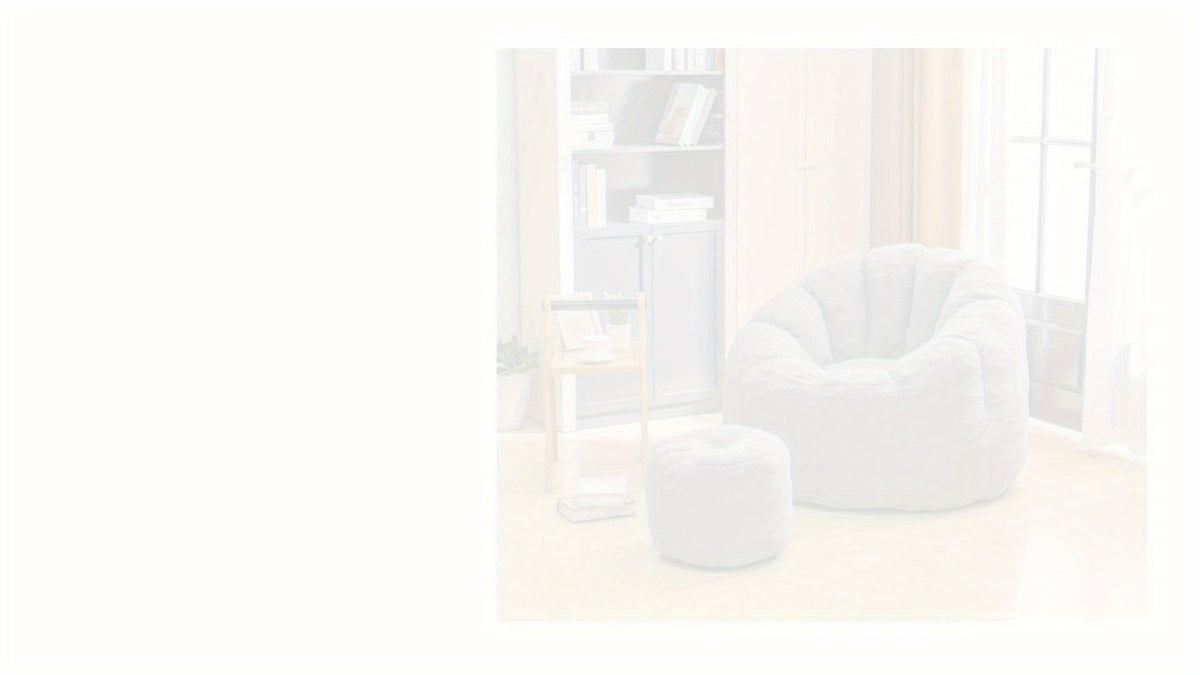 LAMERGE Beanbag Chairs with Foot Stools, Soy Bag Chairs And Foot Stools, Indoor Recliners, Comfortable And Lazy Sofa Chairs And Foot Stools, Reading Chairs for Living Rooms, Bedrooms, Essential Home Furnishings for Home Relaxation