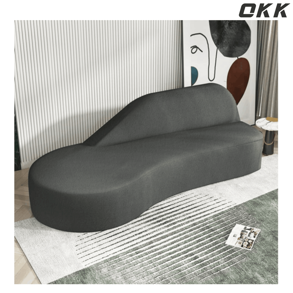 Modern Curved Sectional Sofa - Plush Cream Luxury Couch, Extra Comfort Large Loveseat with Storage, Minimalist Design for Small Space, Living Room, Apartment, and Home Theater