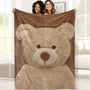 1pc Extra Large Teddy Bear Blanket - Heavyweight 250-300 GSM Soft Flannel-like Texture, Tear-Resistant All-Season Couch\u002FBed Throw - \u002FBrown\u002FPink - Machine Washable Polyester - Perfect Gift for Christmas, Birthday, Home Decor - Cozy Teddy Bea