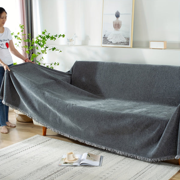 91 inch Widened Sofa Cover Chenille Couch Blanket Cover Protect from Scratch Machine Washable Furniture Protector