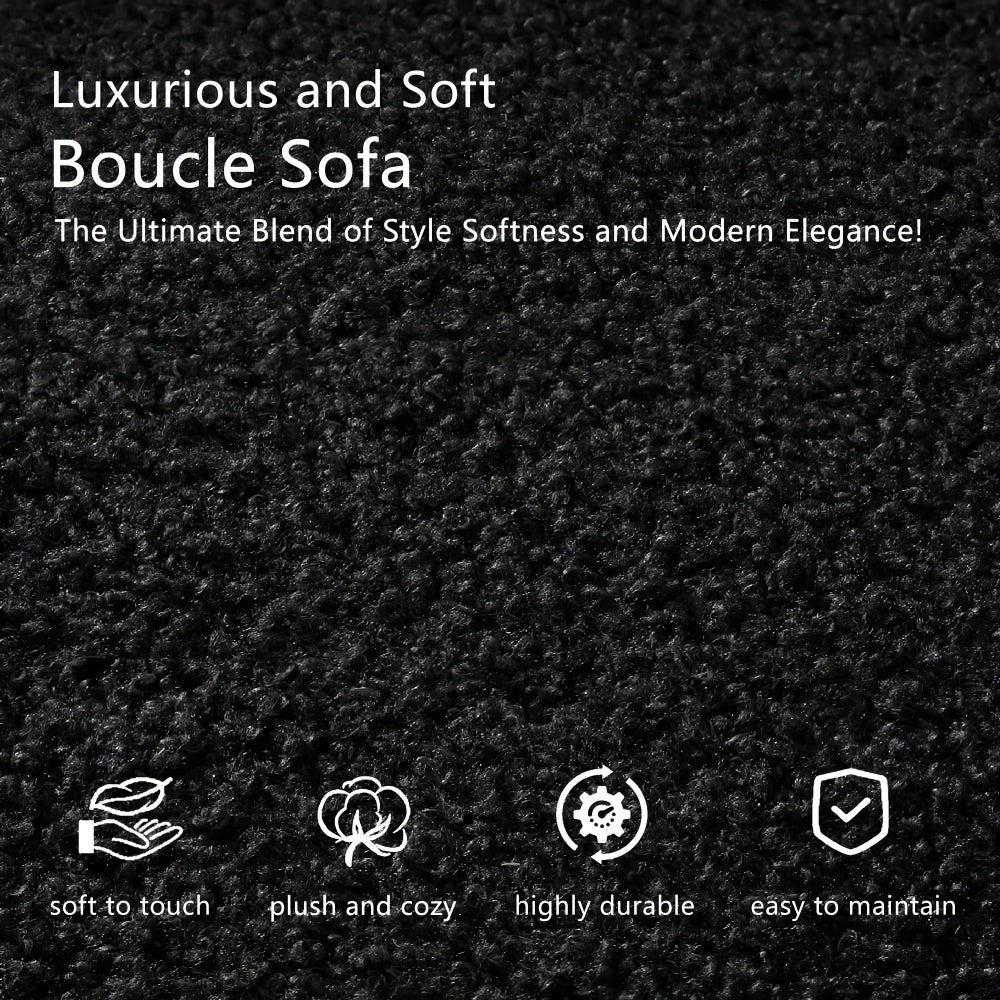 2pcs Modern Boucle Sofa Set, Comfy Tufted Upholstered Teddy Deep Seat Cloud Couch, Cozy Sherpa 3 Seater Sofa & 2 Seater Loveseat, Modern Living Room Furniture Set For Apartment