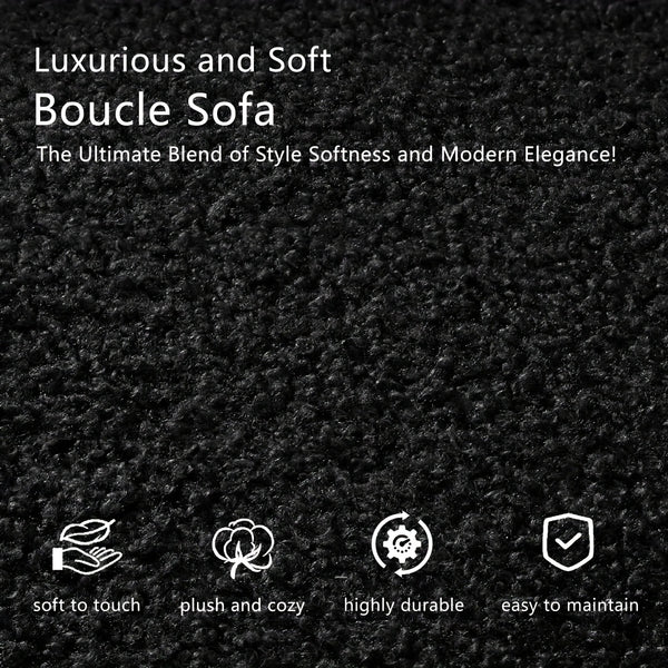 2pcs Modern Boucle Sofa Set, Comfy Tufted Upholstered Teddy Deep Seat Cloud Couch, Cozy Sherpa 3 Seater Sofa & 2 Seater Loveseat, Modern Living Room Furniture Set For Apartment