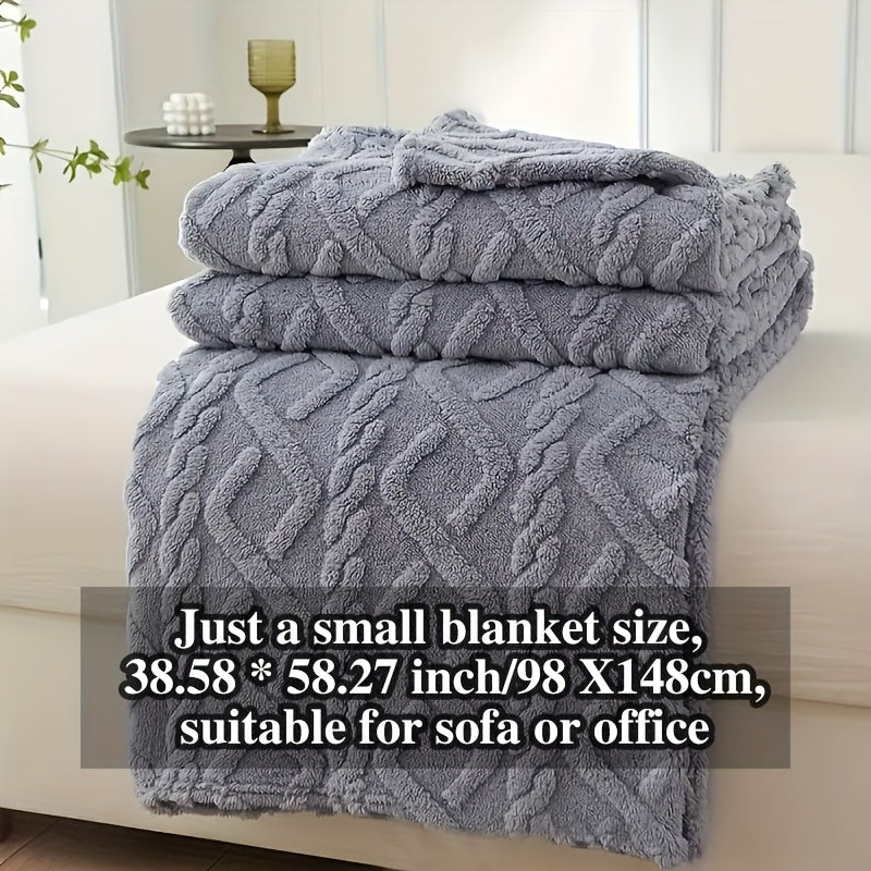 1pc Extra Thick Plush Fleece Blanket - Ultra Soft Luxury Bedspread\u002FThrow - All-Season Couch, Bed, Travel - Beige, Brown, Gray, Blue, Green, Pink, Black, White, - Elegant Home Decor in Neutral Tones - Cozy Warmth for Modern Interiors - Lamb Fleece wit
