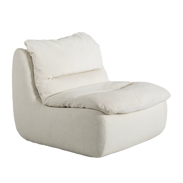 1pc, Lazy Sofa With Cushion Sofa, Small Living Room, Leisure Chair, Cream Small Sofa, Single Person