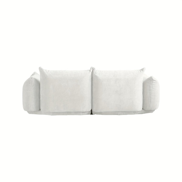 Modern Chenille Loveseat Mid-Century Modern Chenille Loveseat | Upholstered Beige Sofa for Living Room, Apartment, Office