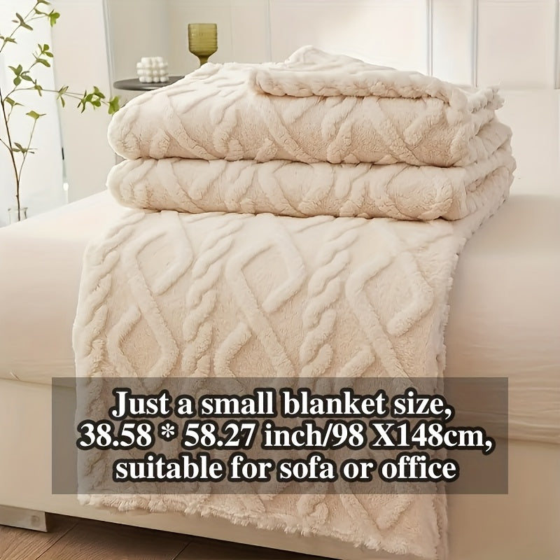1pc Extra Thick Plush Fleece Blanket - Ultra Soft Luxury Bedspread\u002FThrow - All-Season Couch, Bed, Travel - Beige, Brown, Gray, Blue, Green, Pink, Black, White, - Elegant Home Decor in Neutral Tones - Cozy Warmth for Modern Interiors - Lamb Fleece wit