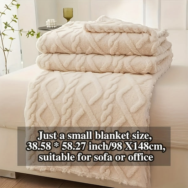 1pc Extra Thick Plush Fleece Blanket - Ultra Soft Luxury Bedspread\u002FThrow - All-Season Couch, Bed, Travel - Beige, Brown, Gray, Blue, Green, Pink, Black, White, - Elegant Home Decor in Neutral Tones - Cozy Warmth for Modern Interiors - Lamb Fleece wit