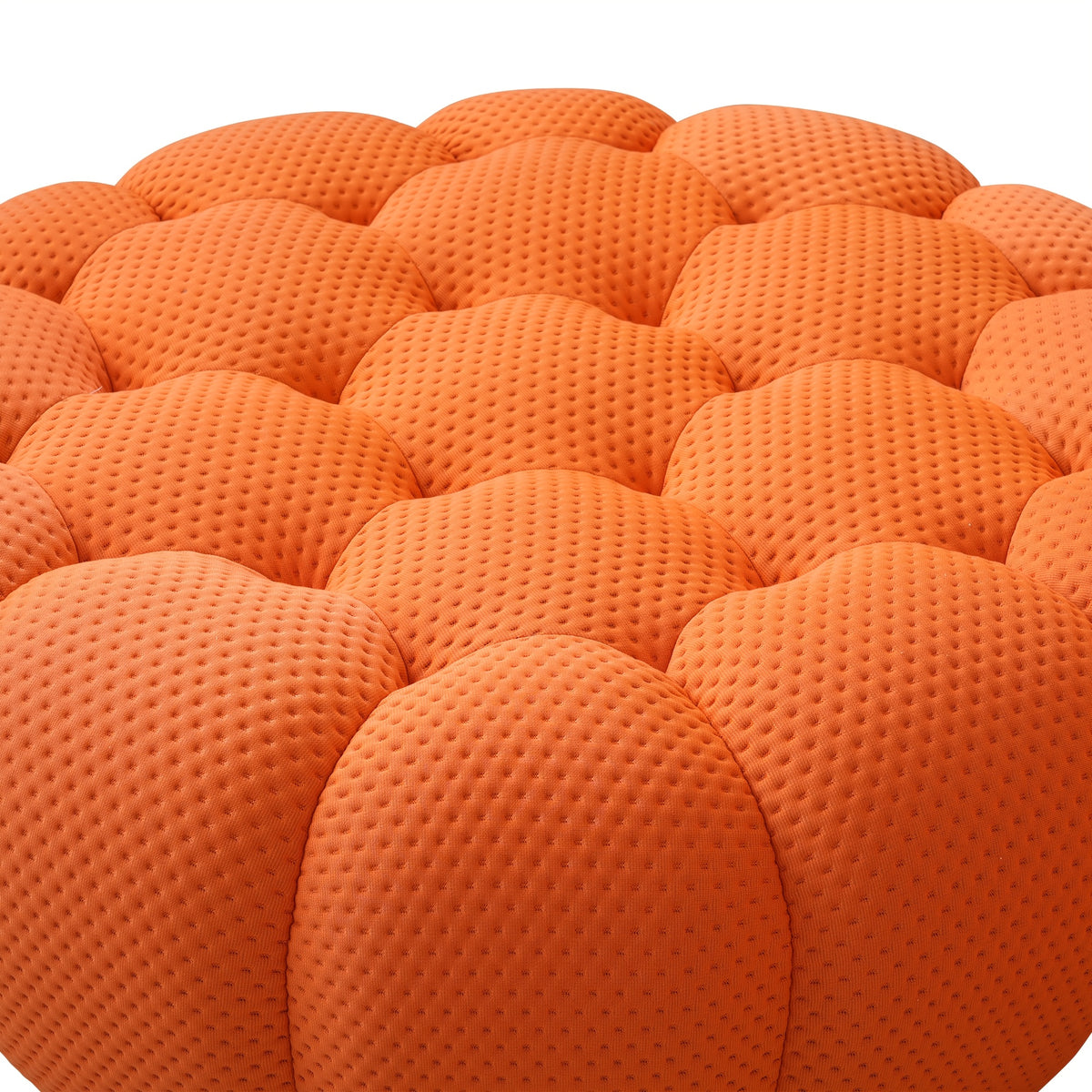 Modern Oversized Bean Bag Sofa with Ottoman - 3D Knitted Fabric, Orange, Football-Shaped Design, No Assembly Required, 700 lbs Load Capacity, Perfect for Contemporary Living Rooms, Sofa for Living Room