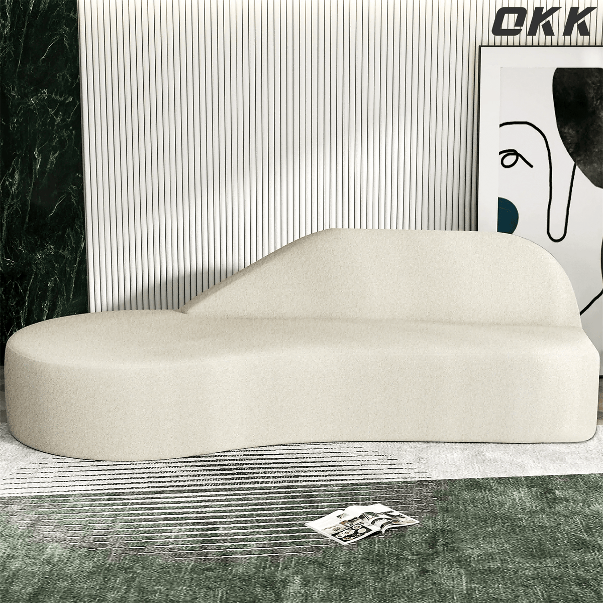 Modern Curved Sectional Sofa - Plush Cream Luxury Couch, Extra Comfort Large Loveseat with Storage, Minimalist Design for Small Space, Living Room, Apartment, and Home Theater