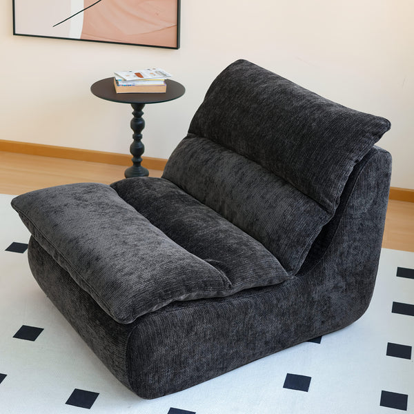 1pc, Lazy Sofa With Cushion Sofa, Small Living Room, Leisure Chair, Cream Small Sofa, Single Person