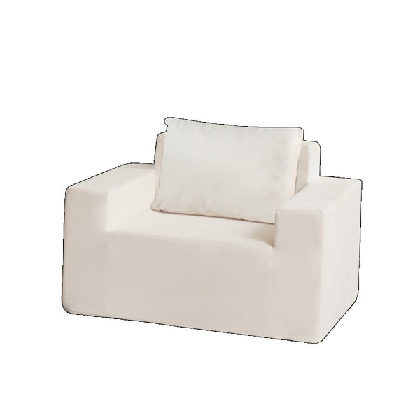 Foam Sofa Couch with Pillow, Large Bean Bag Chair for Adults, Stuffed High-Density Foam, Comfortable Lounge Seat for Living Room Bedroom Gaming Room, Soft and Durable, Easy to Move, Grey