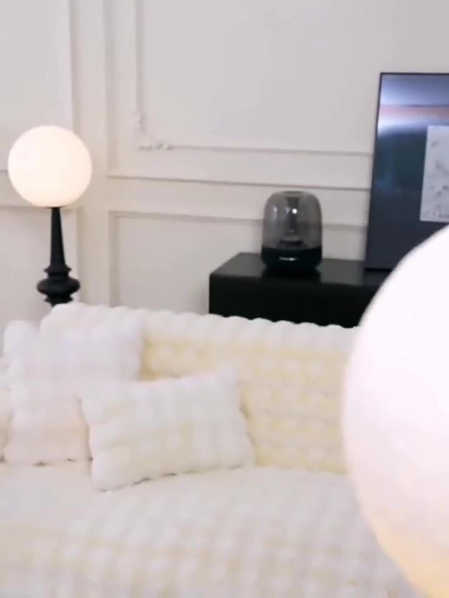 1pc Imitation Rabbit Fur Sofa Cover, Thickened Winter Plush Sofa Towel, Sofa Blanket, Anti Dirt And Pet Scratch Sofa Slide Cover, Furniture Protection Cover, Bedroom, Office, Living Room, Home Decoration Local Warehouse