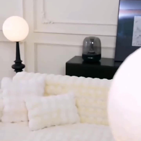 1pc Imitation Rabbit Fur Sofa Cover, Thickened Winter Plush Sofa Towel, Sofa Blanket, Anti Dirt And Pet Scratch Sofa Slide Cover, Furniture Protection Cover, Bedroom, Office, Living Room, Home Decoration Local Warehouse