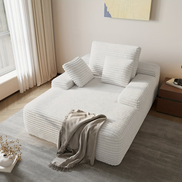 Oversized Accent Chair With Ottoman, Modern Corduroy Single Sofa Chair Modular Sectional Sleeper Cloud Couch With Chaise Lounge For Living Room Office Apartment, Suitable For Christmas\u002FHalloween