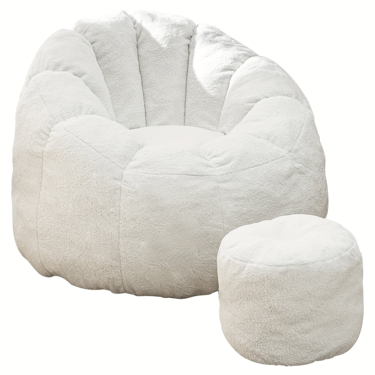 LAMERGE Beanbag Chairs with Foot Stools, Soy Bag Chairs And Foot Stools, Indoor Recliners, Comfortable And Lazy Sofa Chairs And Foot Stools, Reading Chairs for Living Rooms, Bedrooms, Essential Home Furnishings for Home Relaxation